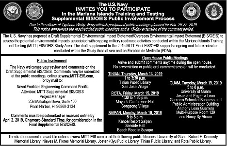 Draft Supplemental EIS/OEIS Rescheduled Public Meetings Display Ad (March 2019)